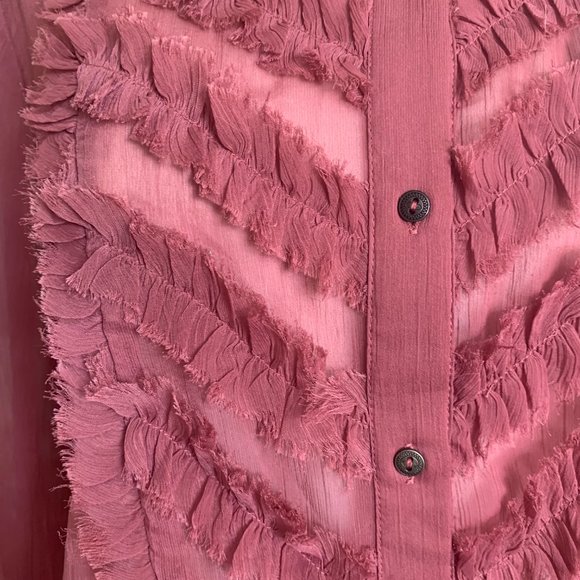 Free People Rose Sheer Ruffle Blouse - Picture 4 of 5